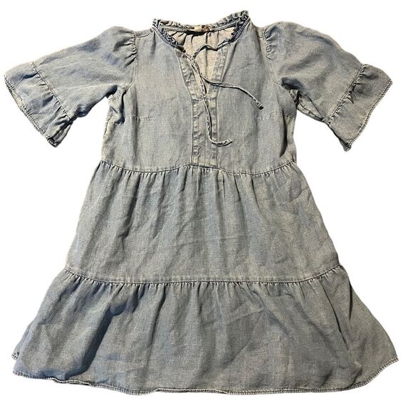 Loft Denim Tiered Swing Dress - Picture 1 of 6
